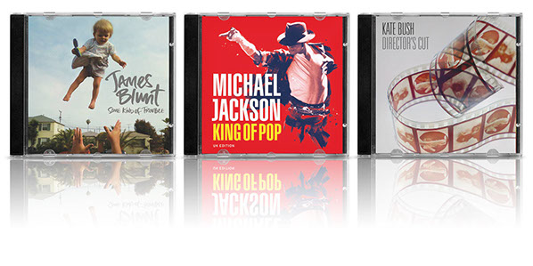 CD cover artwork, James Blunt, Some Kind Of Trouble, Michael Jackson, King Of Pop, Kate Bush, Director's Cut